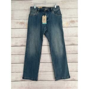 prAna Axiom Straight Leg Jeans Mens 32x32 Antique Stone Wash Blue NEW